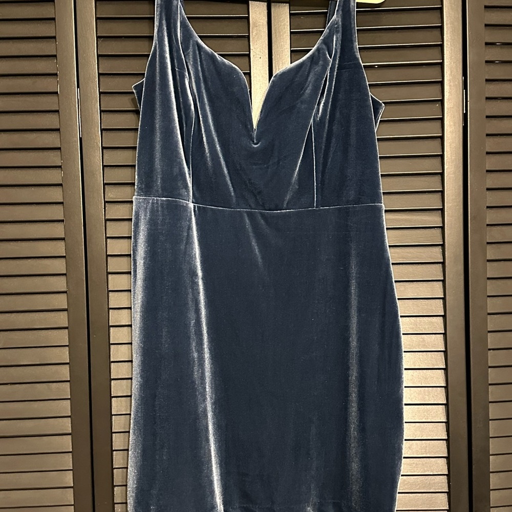 Express Blue velvet dress